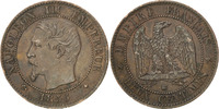 France 2 Centimes Coin, Napoleon III, Napoléon III, Strasbourg -
