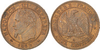 France 2 Centimes Coin, Napoleon III, Napoléon III, Bordeaux -