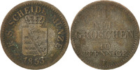 German States Neu-Groschen, 10 Pfennig Coin, SAXONY-ALBERTINE, Friedrich August II, Neu-Groschen, 10 -