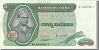 Zaire 5 Zaïres Banknote, 1977-11-24 -