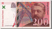 France 200 Francs Banknote, 200 F 1995-1999 ''Eiffel'' -