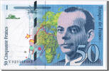 France 50 Francs Banknote, 50 F 1992-1999 ''St Exupéry'' -