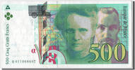 France 500 Francs Banknote, 500 F 1994-2000 ''Pierre et Marie Curie'' -