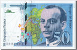 France 50 Francs Banknote, 50 F 1992-1999 ''St Exupéry'' -