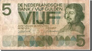 Netherlands 5 Gulden Banknote, 1966-04-26 -