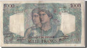 France 1000 Francs Banknote, 1 000 F 1945-1950 ''Minerve et Hercule'' -
