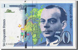 France 50 Francs Banknote, 50 F 1992-1999 ''St Exupéry'' -