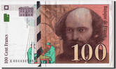 France 100 Francs Banknote, 100 F 1997-1998 ''Cézanne'' -