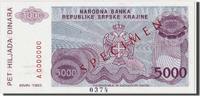 Croatia 5000 Dinara Banknote, Undated, KM:R20s -