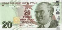 Turkey 20 Lira Banknote, Undated (2009), KM:224 -