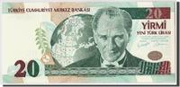 Turkey 20 New Lira Banknote, Undated, KM:219 -