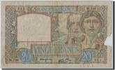 France 20 Francs Banknote, 20 F 1939-1942 ''Science et Travail'' -