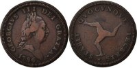 Isle of Man Penny Coin, Copper, KM:9.1 -