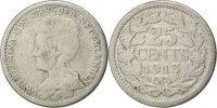 Netherlands 25 Cents Wilhelmina I, Silver, KM:146 -