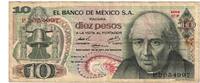 Mexico 10 Pesos Banknote, 1974-10-16, KM:63g -