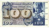 Switzerland 100 Franken Banknote, 1964-04-02, KM:49f -