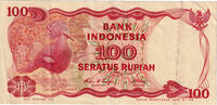 Indonesia 100 Rupiah Banknote, KM:122b -