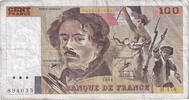 France 100 Francs 1990 Delacroix, H.178, Fayette:69bis.2c, KM:154e EF(40-45)
