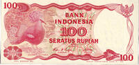 Indonesia 100 Rupiah Banknote, KM:122b -