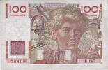 France 100 Francs Jeune Paysan, B.187, Fayette:28.13, KM:128a -