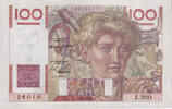France 100 Francs Jeune Paysan, Z.200, Fayette:28.14, KM:128b -