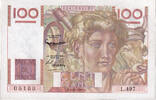 France 100 Francs Jeune Paysan, L.497, Fayette:28.34, KM:128d -