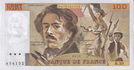 France 100 Francs Delacroix, B.20, Fayette:69.03, KM:154b -