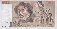 France 100 Francs Delacroix, B.141, Fayette:69.13b, KM:154d -