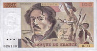 France 100 Francs Delacroix, H.141, Fayette:69.13b, KM:154d -