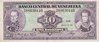 Venezuela 10 Bolívares Banknote, 1986-03-18, KM:61a -