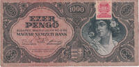 Hungary 1000 Pengö Banknote, 1945-07-15, KM:118b -