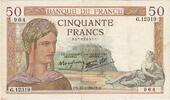 France 50 Francs Cérès, G.12319, Fayette:18.39, KM:85b -