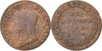 France 5 Centimes Coin, Dupré, Geneva, Bronze, KM:640.6 -