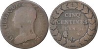 France 5 Centimes Coin, Dupré, Geneva, Bronze, KM:640.6 -