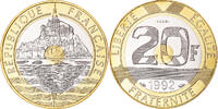 France 20 Francs Coin, Mont Saint Michel, Monnaie de Paris, ESSAI -