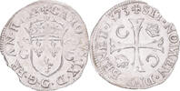 France Douzain aux deux C Coin, Charles IX, Poitiers, Silver -