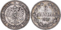 Finland 2 Markkaa 1865 Helsinki Coin, Alexander II, Helsinki, Silver SS 48,95 EUR  Excl. 4,95 EUR Verzending