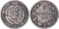 Finland 2 Markkaa Coin, Alexander II, Helsinki, Silver -