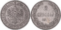 Finland 2 Markkaa Coin, Alexander II, Helsinki, Silver -