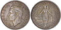 New Zealand 1/2 Crown Coin, George VI, Centennial, British Royal Mint -