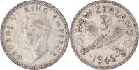 New Zealand 3 Pence Coin, George VI, British Royal Mint -