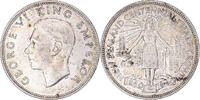 New Zealand 1/2 Crown Coin, George VI, Centennial, British Royal Mint -