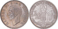New Zealand 1/2 Crown Coin, George VI, Centennial, British Royal Mint -