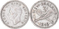 New Zealand 3 Pence Coin, George VI, British Royal Mint -
