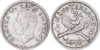 New Zealand 3 Pence Coin, George VI, British Royal Mint -