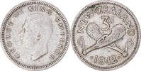 New Zealand 3 Pence Coin, George VI, British Royal Mint -