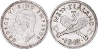 New Zealand 3 Pence Coin, George VI, British Royal Mint -