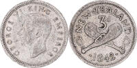 New Zealand 3 Pence Coin, George VI, British Royal Mint -