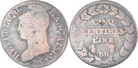 France 5 Centimes Coin, Dupré, Strasbourg, Copper -