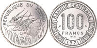 Chad 100 Francs Coin, Monnaie de Paris, ESSAI, Nickel, KM:E3 -